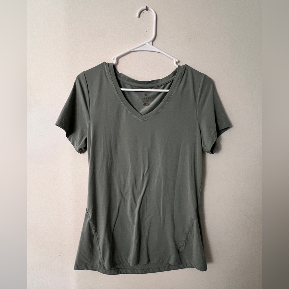 Danskin V-Neck Short Sleeve Tee - Sage Green